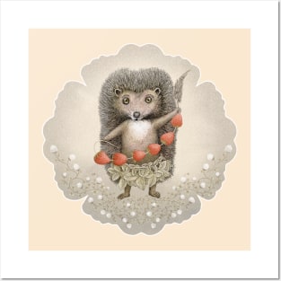 Hedgehog Presents from forest Posters and Art